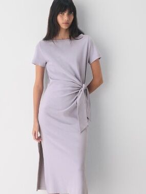 Medium Wilfred Lilac Purple T Shirt Maxi Dress Tie Front